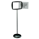 Sign Interchangeable Floor Pedestal, Black