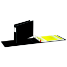 2-Inch Slant D Reference Binder - Black - 11in. x 17in. - Durable Vinyl Cover