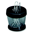 Magnetic Clip Dispenser - Clear/Black - High-Impact Plastic - Easy Refill