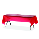 Rectangular Plastic Tablecover - Red - 54 x 108 in - Pack of 6 - Durable Design