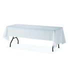 1000-1 Plastic Tablecover - White - 54 x 108 In. - Pack of 6 - Durable Design