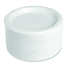 9-Inch White Plastic Round Plates - Pack of 6 - Reusable & Disposable