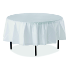 Round Plastic Tablecover Fits 48 In. Or 60 In. Dia White, Pack of 6