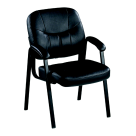 Lorell Guest Chair 2 x 29 x 34 In. Black Leather