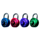 Numeric Combination Lock - Assorted Colors - 1-7/8in. Wide - Steel Shackle - Maximum Security