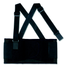 Back Support with Detachable Suspenders - Black - Large - Adjustable Fit