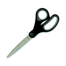 8-Inch Straight Trimmers - Full Black - Rubber Handles - Corrosion-Resistant Blades