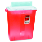 1315009 Biohazard Sharps Container With Clear Lid 3 Gallon Red