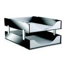 Aluminum Letter Size Sturdy Stacking Support Set For Letter Trays, Black, Set - 4