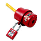 Circular Rotating Electrical Plug Lockout, Xenoy Thermoplastic, Red