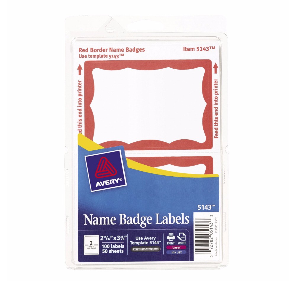 Picture of Avery Hello Name Badge Label&#44; Red