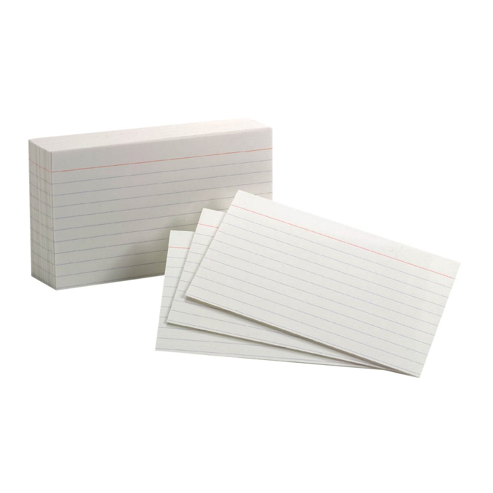 Ruled Index Card, 3 x 5 In. - Pack - 100