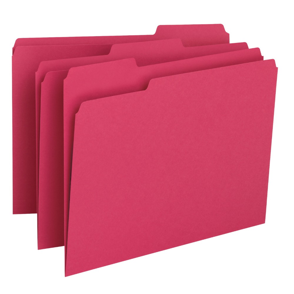 File Folder Letter 11 Point .33 Cut - Red, Pack Of 100