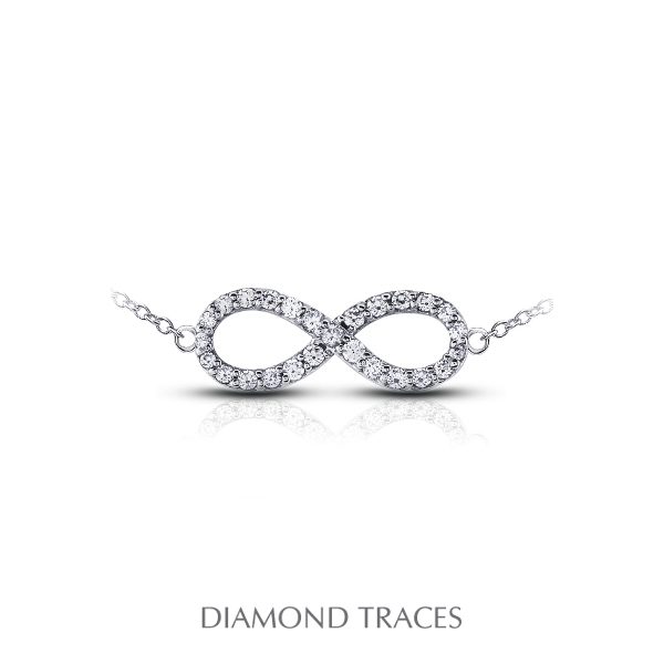 Picture of Diamond Traces 0.56 Carat Total Natural Diamonds 18K White Gold Prong Setting Infinity Fashion Pendant