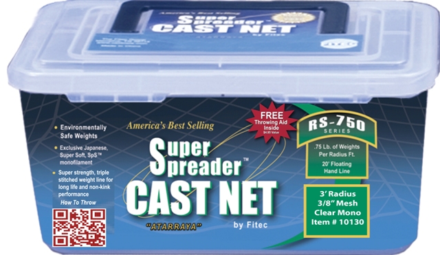 RS750 Super Spreader Cast Net 5'x3/8 in. Mesh Clear 3/4 lb wt