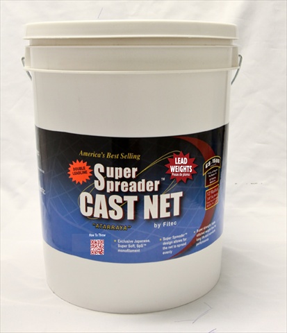GS1500 Ultra Spreader Cast Net 10'x3/4" Mesh Clear w/Tape Lead 1.5 lb wt