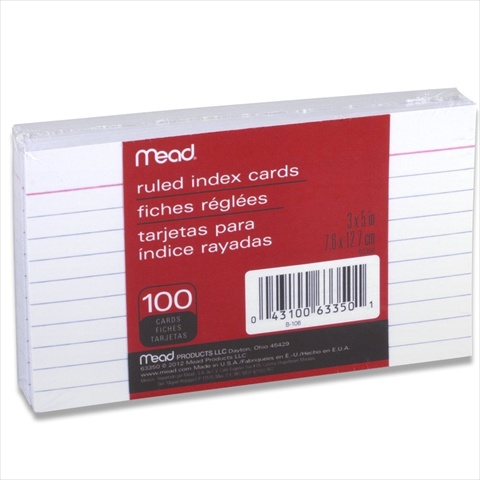 Picture of Mead Index Cards&#44; Ruled 3 x 5 In. 100 Count