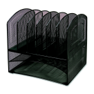 13.5 x 11.25 x 13.12 in. Horizontal & Vertical Mesh Desktop Organizer - Black