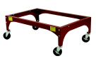Window Crib Evacuation Frame with Casters - Wood - Red - Heavy-Duty & Lockable