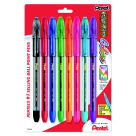 Picture of Pentel 1 mm. Medium Tip Refillable Ballpoint Pen - Clear Barrel&#44; Pack 8