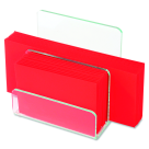 Acrylic Light-Weight Mini File Sorter, Transparent & Green Edge