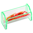 Acrylic Light-Weight Paper Clip Holder, Clear & Green Edge