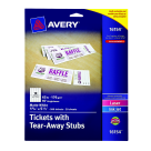 Picture of Avery Ticket With Tear-Away Stubs&#44; Matte White&#44; Pack - 200