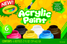 Picture of Crayola Water-Resistant Acrylic Paint - Assorted Color&#44; Set - 6