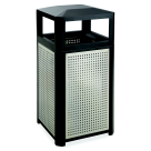 9933BL Evos Side Open Waste Receptacle - Black & Gray - 38 Gallon