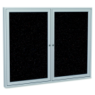 Recycled Rubber Tackboard Message Center - Black Confetti - 48in. x 36in. - 2 Doors - Eco-Friendly