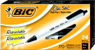 Picture of Bic Clic Stic Break-Resistant Retractable Ball Point Pen&#44; Black Ink And White Barrel&#44; Pack - 24