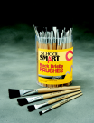 Interlocked Black Bristle Short Handle Paint Brush- Clear- Set - 72