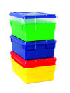 Picture of School Smart 16 L x 6 D x 11 W in. Storage Box With Lid&#44; Blue