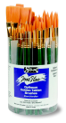 Optimum Golden Taklon Paint Brush Set- Green- Set - 72