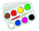 Empty Heavy Duty Tempera Cake Plastic Palette With Lid - 14.5 x 9.5 in. - White