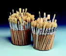 Round White Bristle Brush School Pack - Assorted Size- Natural- Pack 144