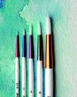 True Flow Round Spectrum White Taklon Watercolor Paint Brush Set - Assorted Size- White- Set - 5