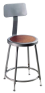 Picture of National Public Seating 30 in. Fixed Height Stool With Back&#44; Steel&#44; Gray