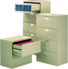 Picture of HON 36 x 19.25 x 67 in. 600 Heavy Duty Lateral File Cabinet With Lock&#44; Light Gray&#44; 5-Drawers