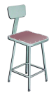 Picture of National Public Seating 18-27 in. Adjustable Height Upholstered Stool With Backrest&#44; Gray