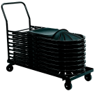 1100 Series Chair Dolly - Black - 46.5 x 19 x 39 in. - Holds 26 Chairs - Durable Steel
