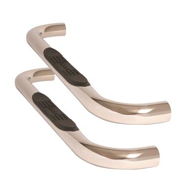 370113 Nerf Bar, 3 In. Round Bend, Silver