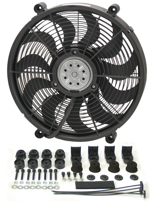 Picture of DERALE 16217 17 In. High Output Single Rad Pusher & Puller Fan With Premium Mount Kit