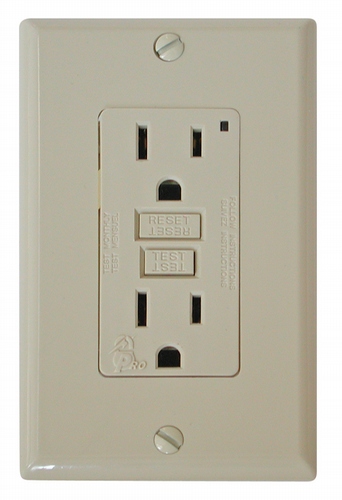 VGF15V Gfi Receptacle With Light - Ivory