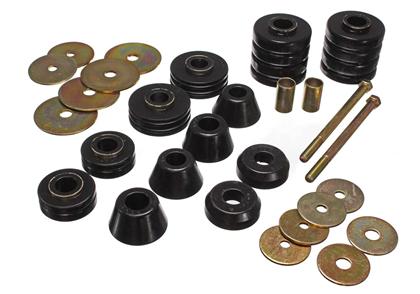 Body Mount Bushings, Black; Polyurethane