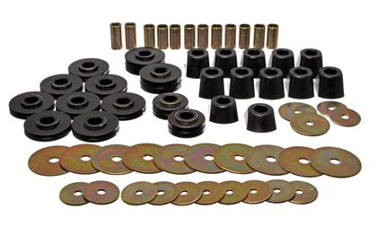 Body Mount Bushings, Black; Polyurethane