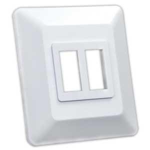 13615 Double Switch Base And Bezel - White