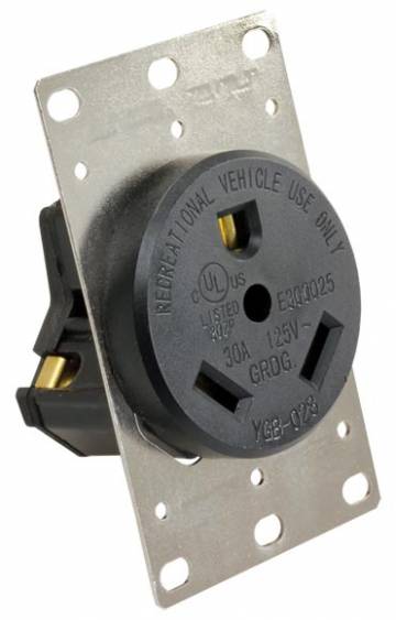 30 AMP RECEPTACLE W/MOUNTING PLATE