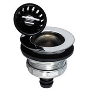 STRAINER W/THREADED BASKET, TAIL FLANGE, SLIP NUT, LOCKNUT, RUBBER WAS