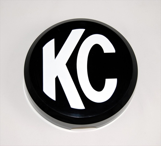 KC HILITE 5105 6 In. Round Black Plastic Light Cover With White Kc Logo